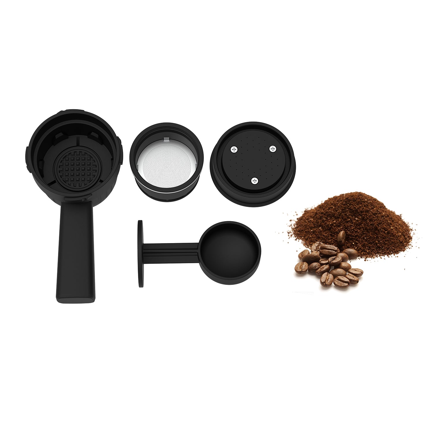 DICTROLUX - Macchina da Caffè 4 in 1 Krystin White 1400 Watt - Compatibile con capsule Nescafé® Dolce Gusto®, Nespresso®, caffè macinato e cialde ESE