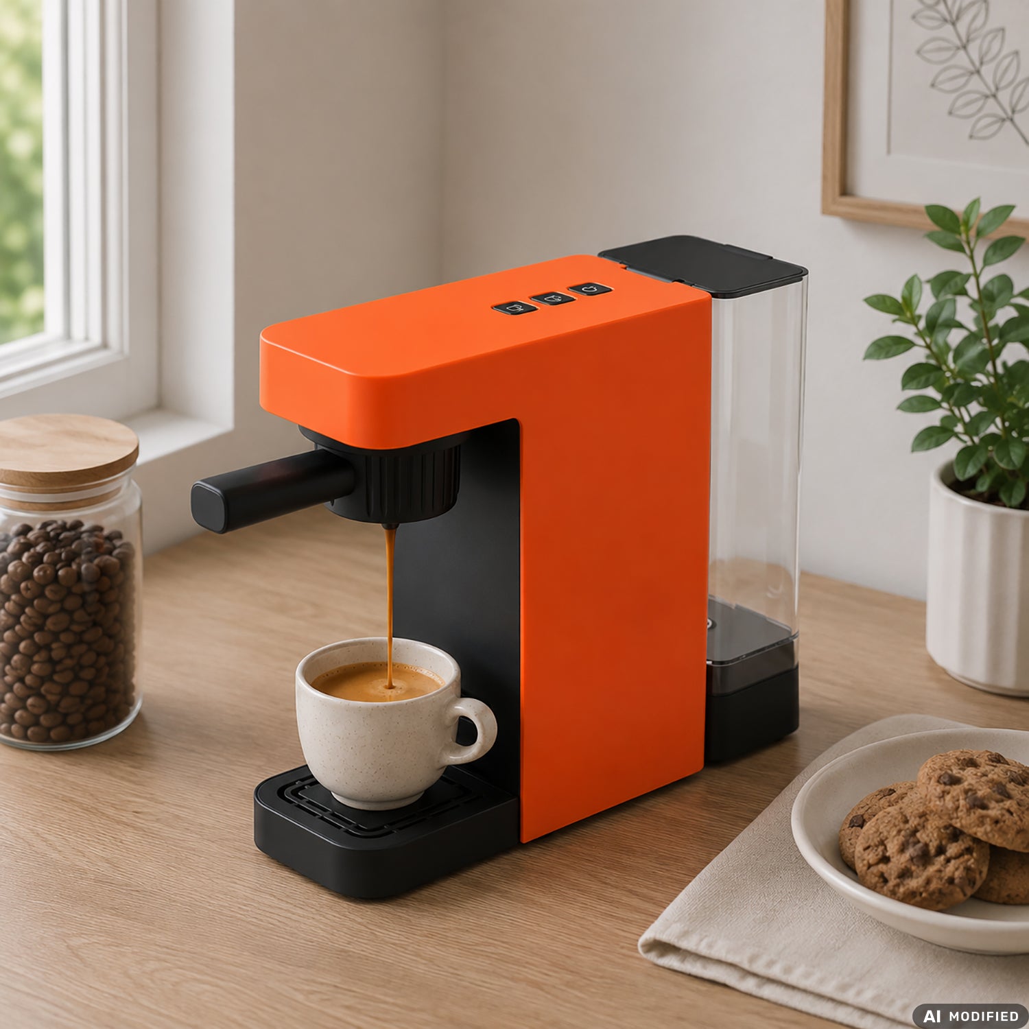 DICTROLUX - Macchina da Caffè 4 in 1 Krystin Orange 1400 Watt - Compatibile con capsule Nescafé® Dolce Gusto®, Nespresso®, caffè macinato e cialde ESE