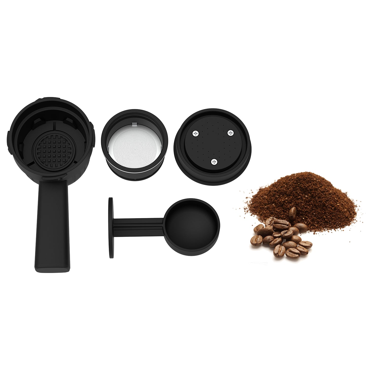 DICTROLUX - Macchina da Caffè 4 in 1 Krystin Orange 1400 Watt - Compatibile con capsule Nescafé® Dolce Gusto®, Nespresso®, caffè macinato e cialde ESE
