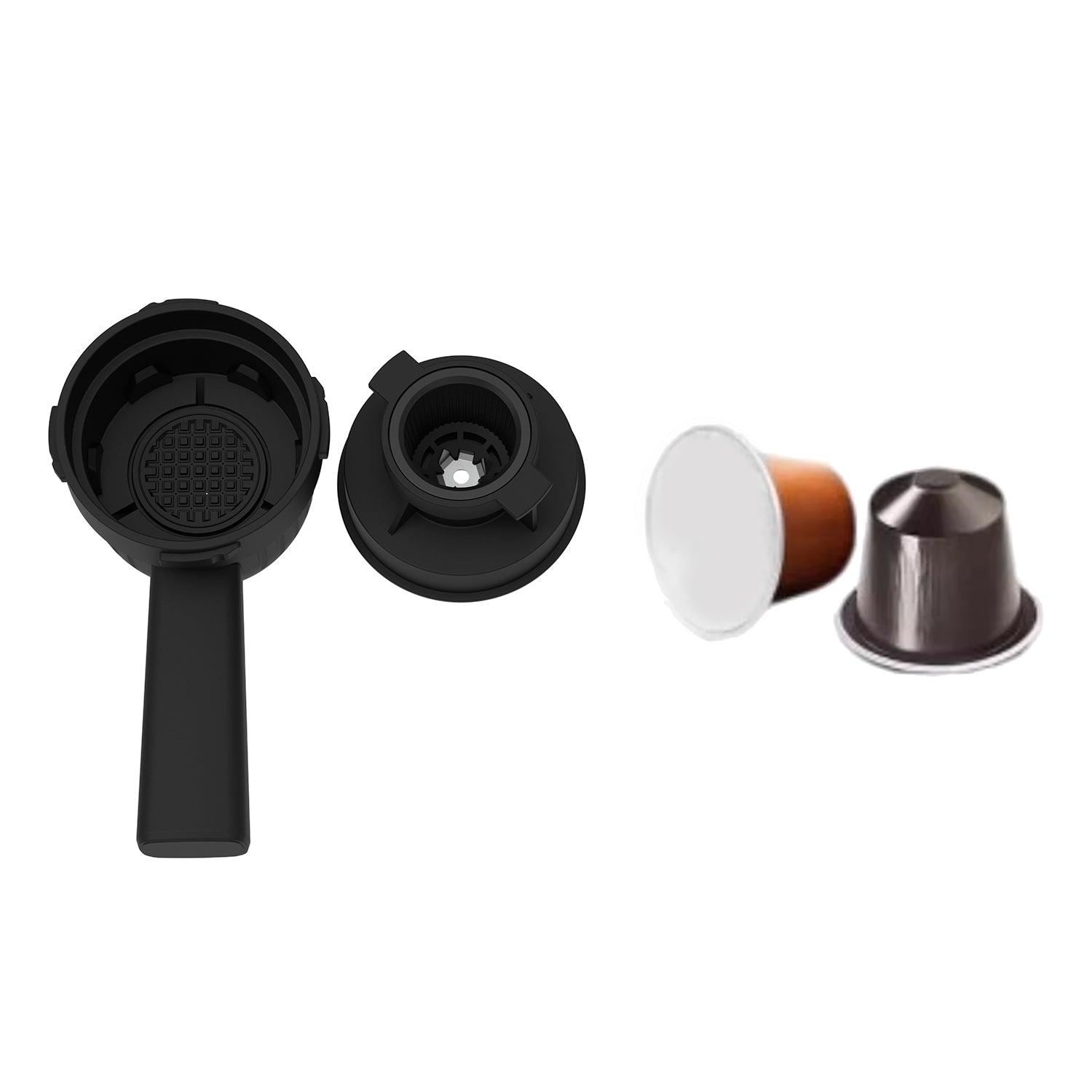 DICTROLUX - Macchina da Caffè 4 in 1 Krystin Orange 1400 Watt - Compatibile con capsule Nescafé® Dolce Gusto®, Nespresso®, caffè macinato e cialde ESE