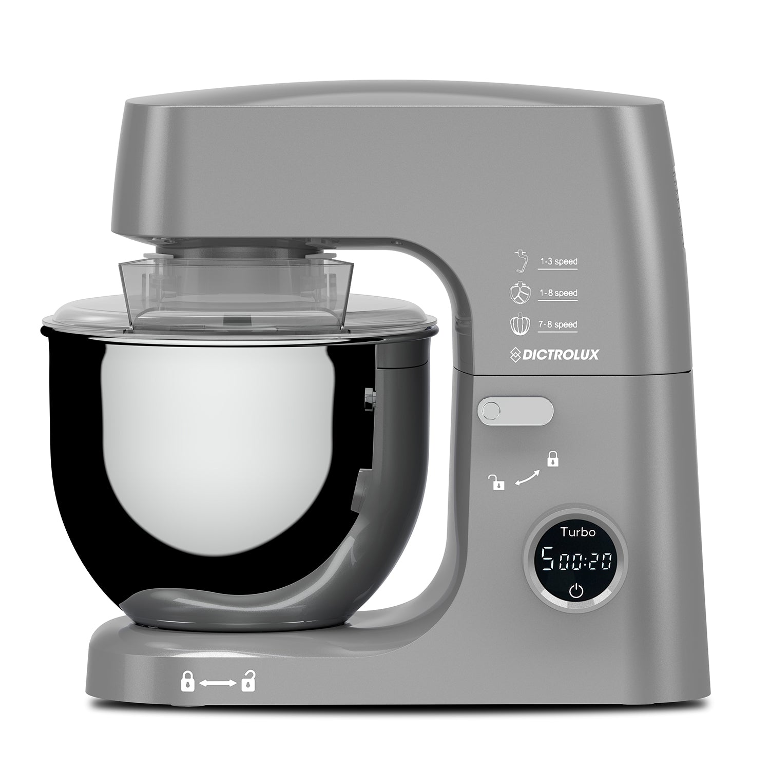 DICTROLUX - Impastatrice Planetaria Digitale Space Grey Planet SM-8127 7 Litri 2000 Watt