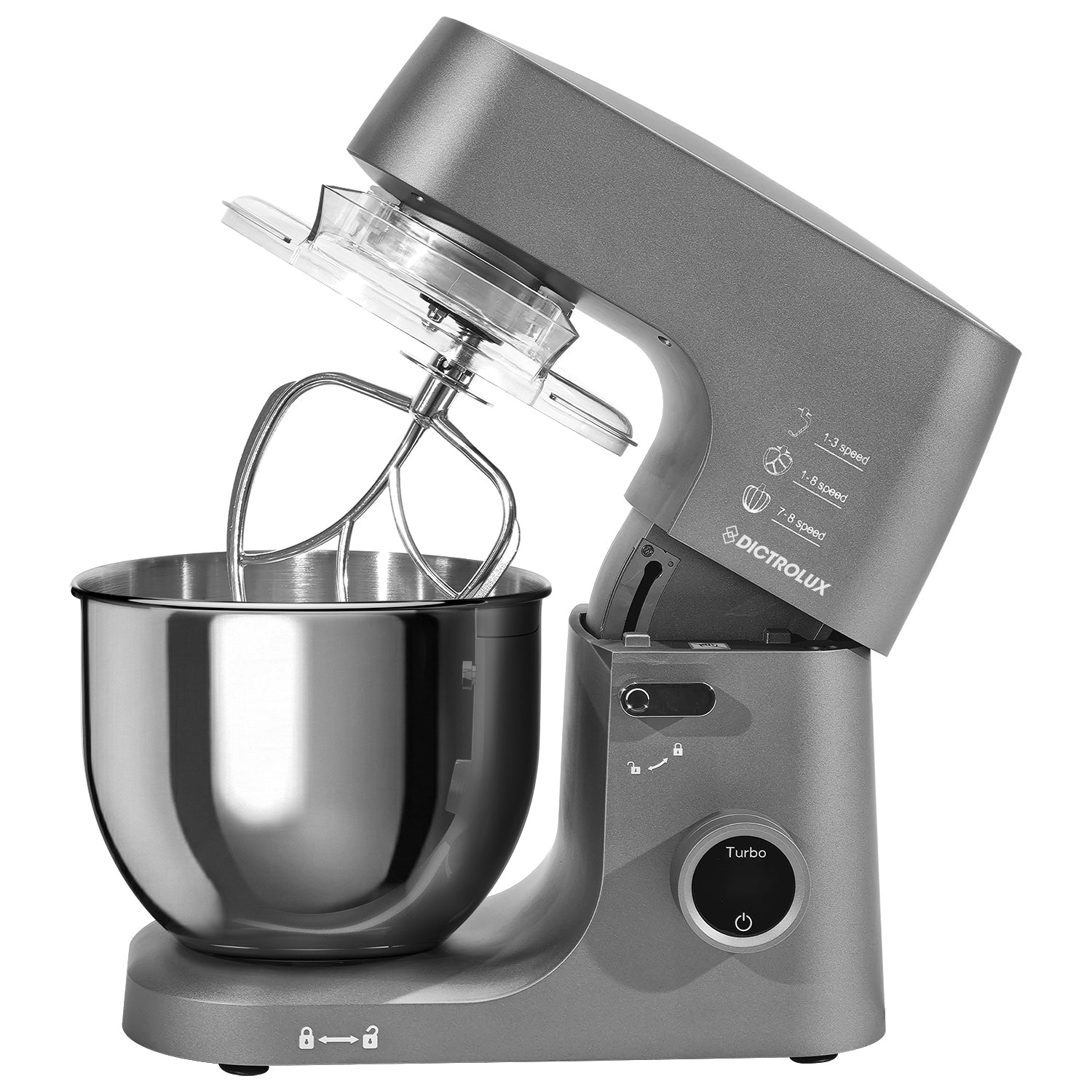 DICTROLUX - Impastatrice Planetaria Digitale Space Grey Planet SM-8127 7 Litri 2000 Watt