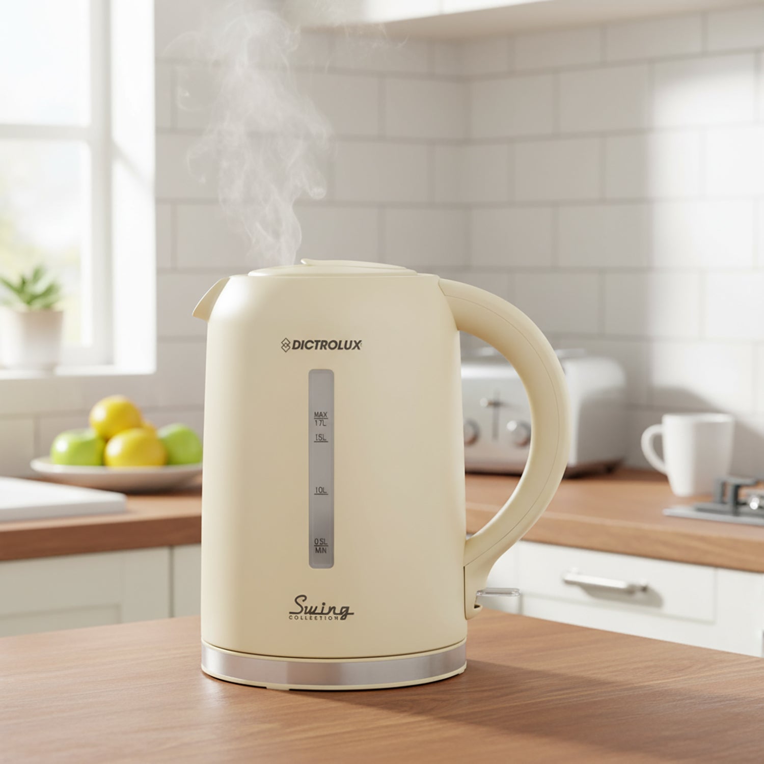 DICTROLUX - Bollitore Elettrico 1,7 Litri YG-608 Crema Swing Collection 2200 Watt