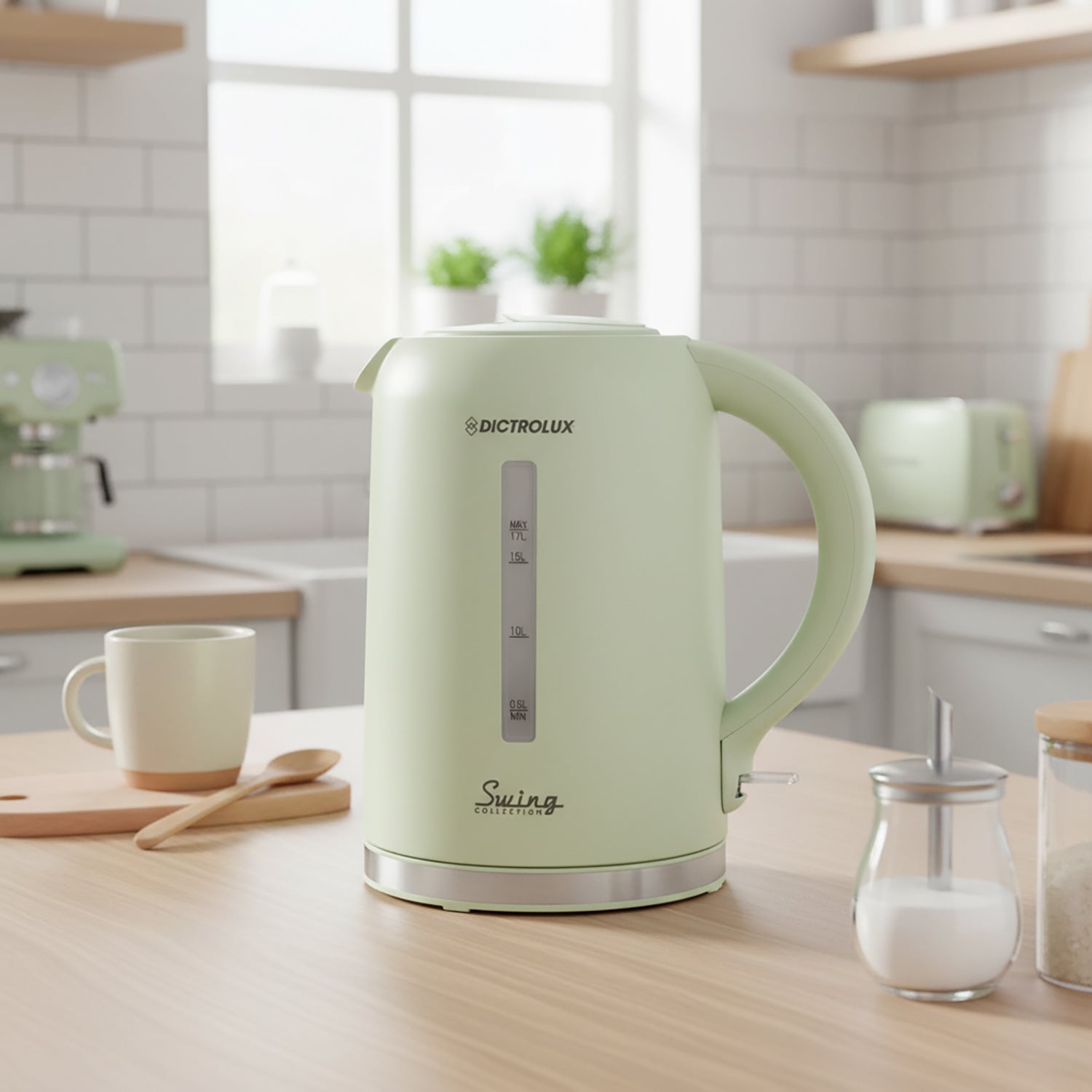 DICTROLUX - Bollitore Elettrico 1,7 Litri YG-608 Verde Swing Collection 2200 Watt