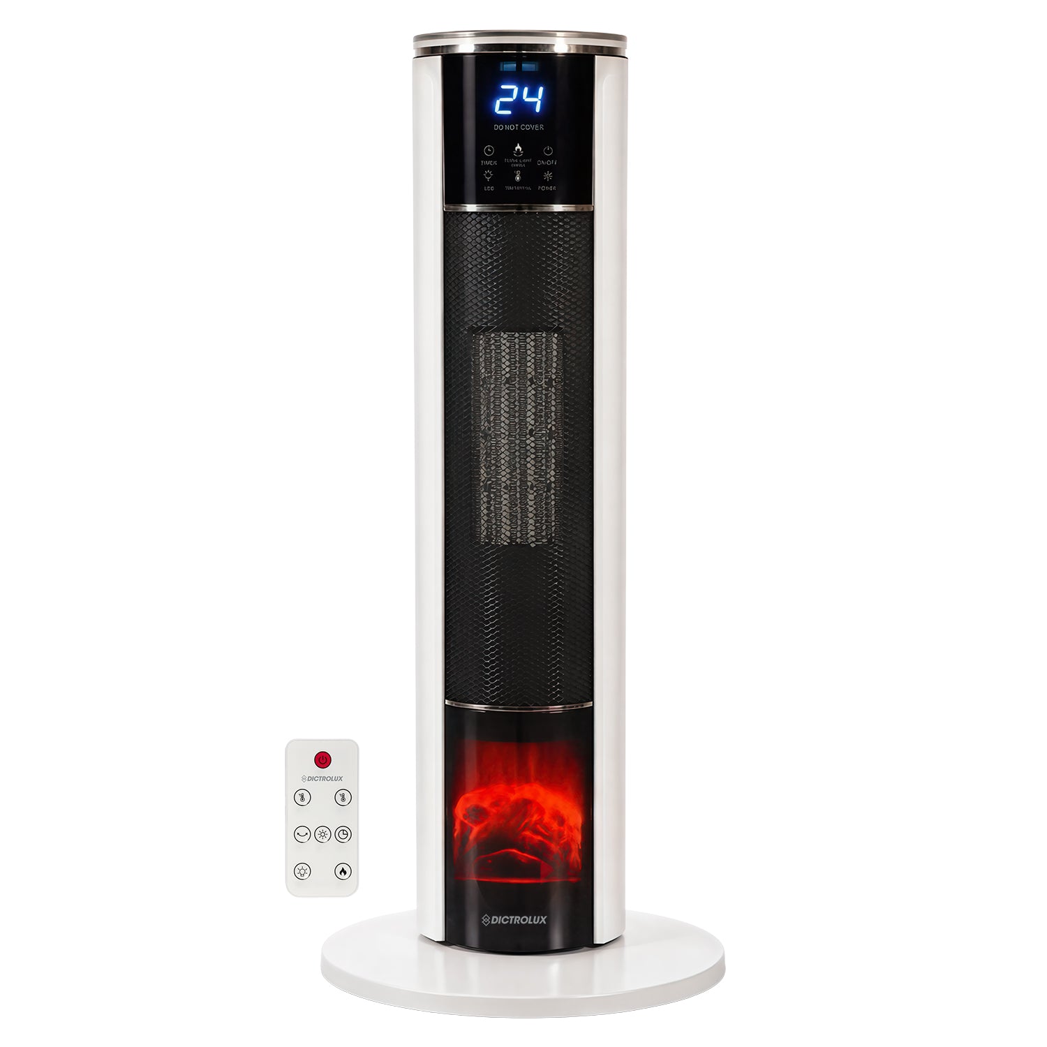 DICTROLUX - Termoventilatore a Colonna Ceramico Glow Tower con Effetto Camino 2000 Watt