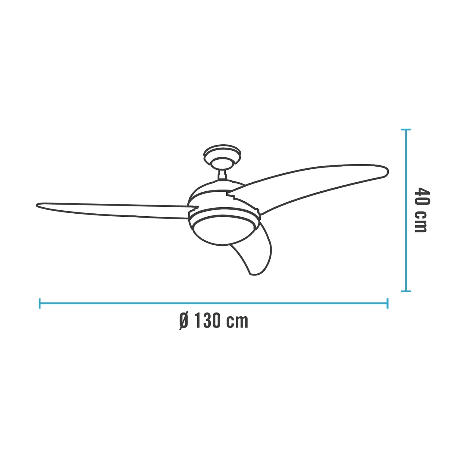 DICTROLUX - Ventilatore da Soffitto con Plafoniera Evolution Fan-Wood