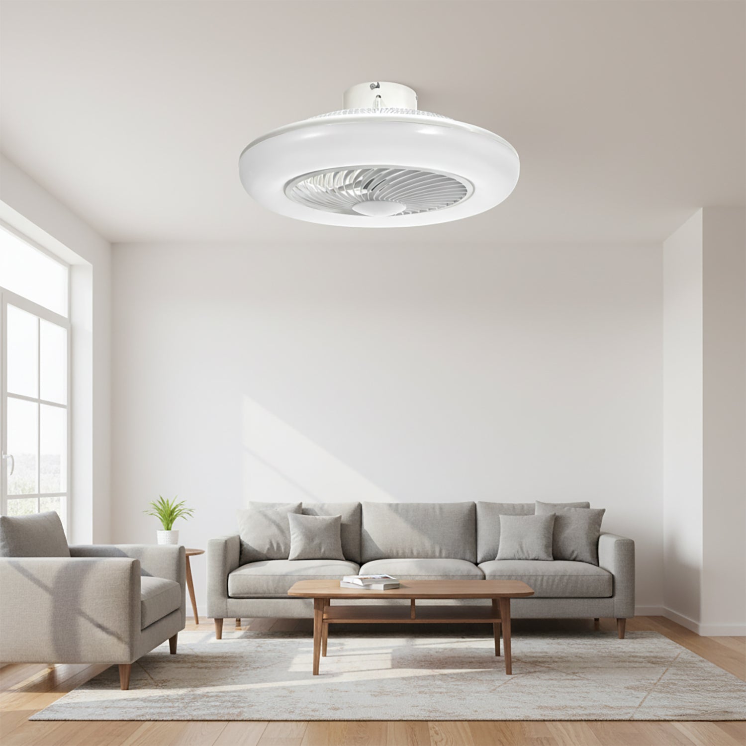 DICTROLUX - Ventilatore da Soffitto con Plafoniera Wi-Fi Ellyot LED
