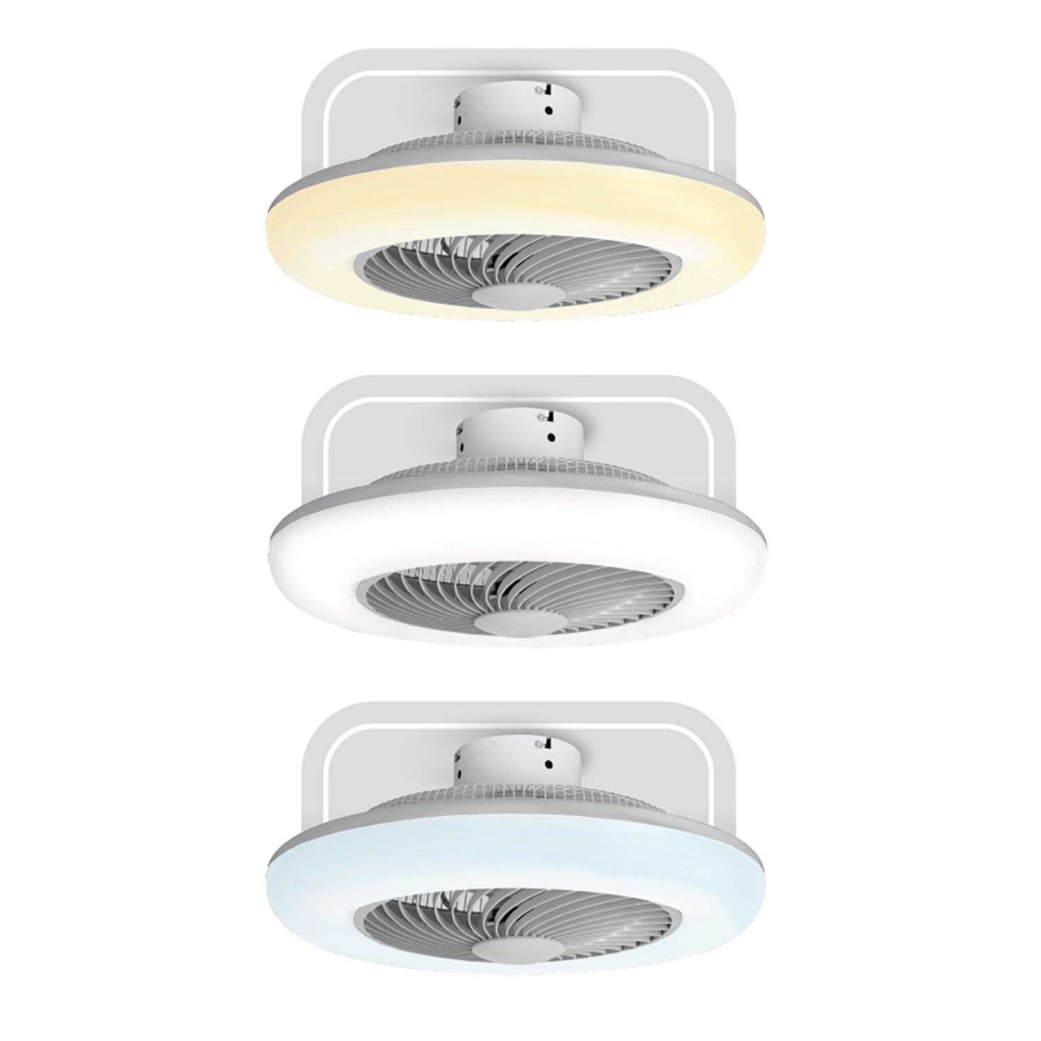 DICTROLUX - Ventilatore da Soffitto con Plafoniera Wi-Fi Ellyot LED