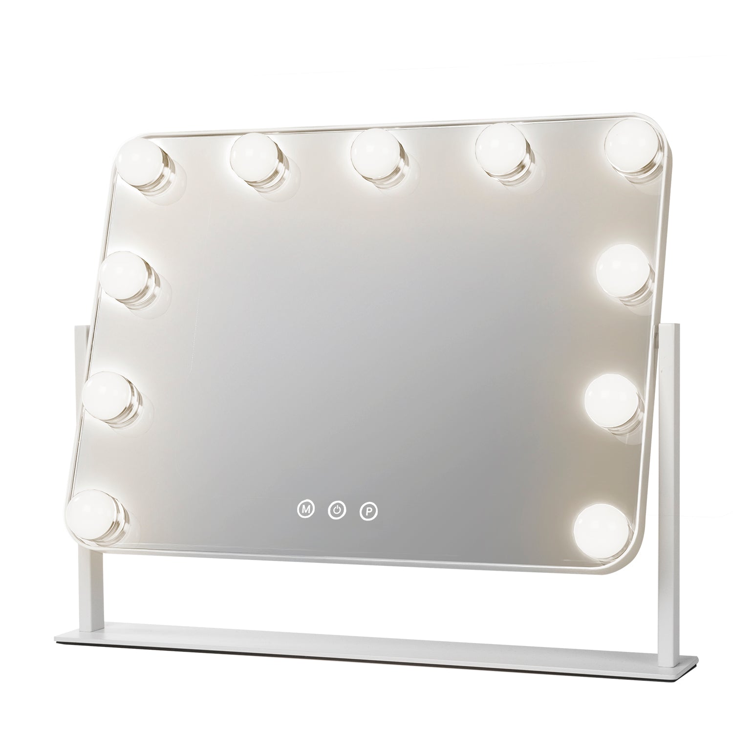 DICTROLUX - Specchio Luminoso 11 Led Touch Dimmerabile Stile Hollywood - h36x44x7 cm