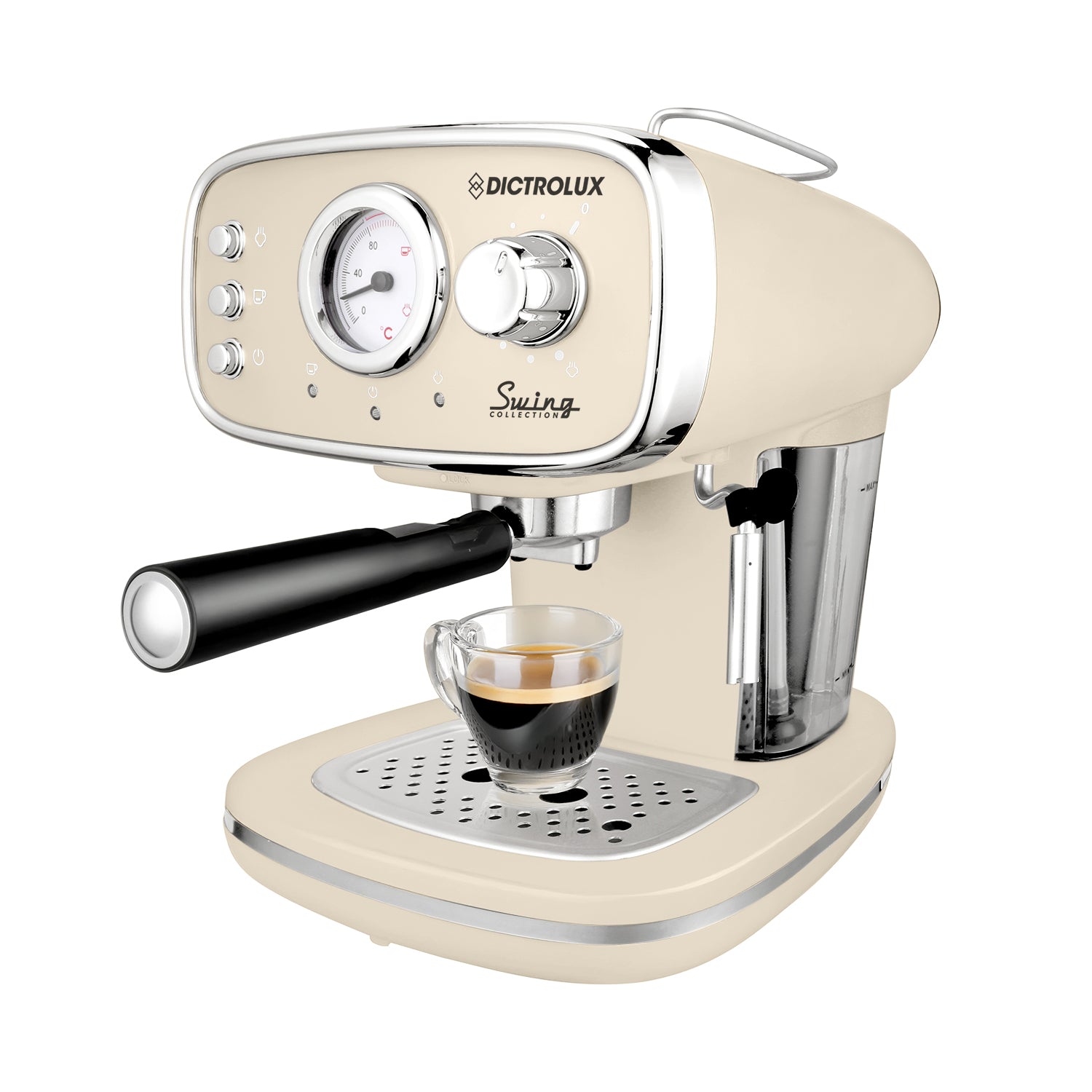 DICTROLUX - Macchina da Caffè DX-5018 Crema Swing Collection 1100 Watt - Compatibile con caffè macinato e cialde