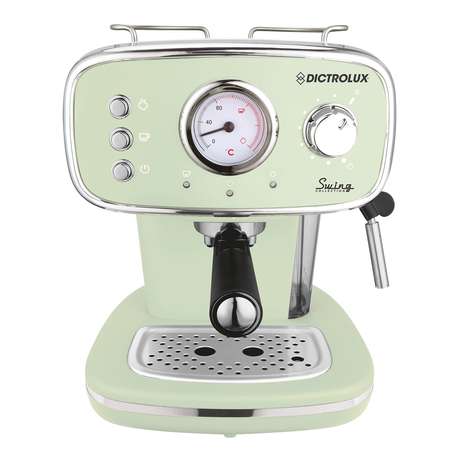 DICTROLUX - Macchina da Caffè DX-5018 Verde Swing Collection 1100 Watt - Compatibile con caffè macinato e cialde