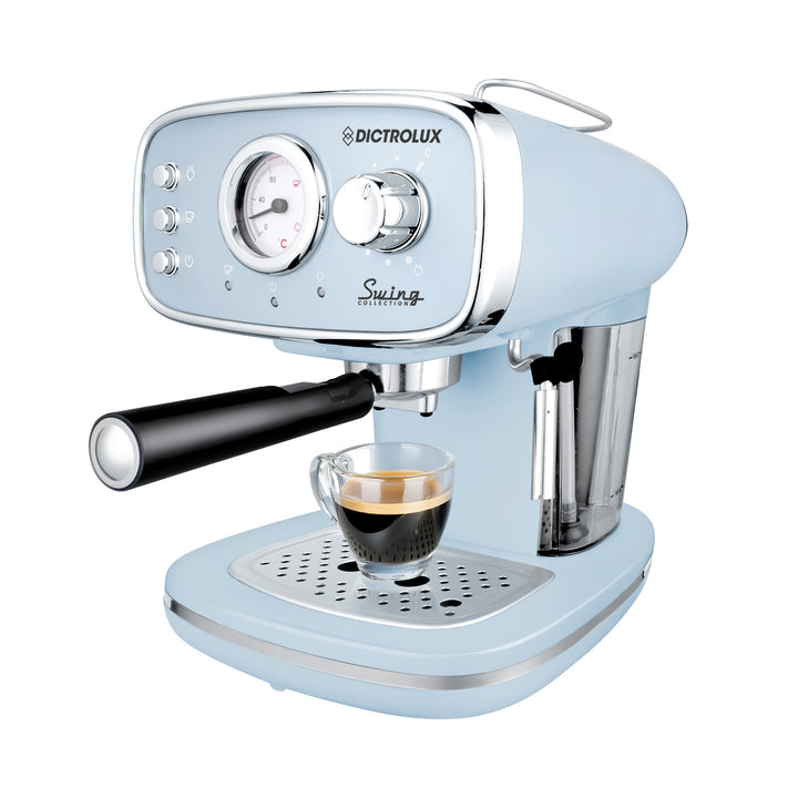DICTROLUX - Macchina da Caffè DX-5018 Celeste Swing Collection 1100 Watt - Compatibile con caffè macinato e cialde