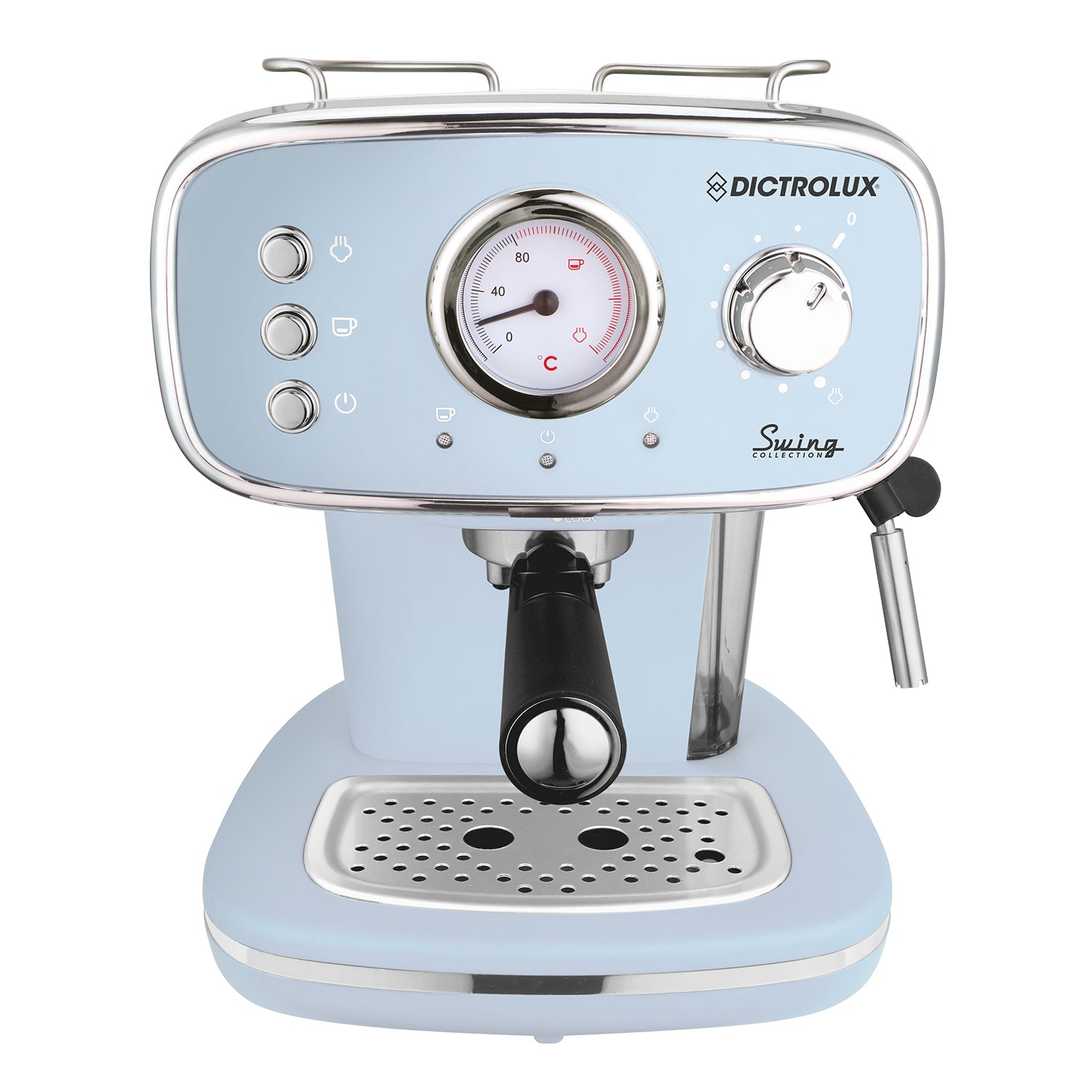 DICTROLUX - Macchina da Caffè DX-5018 Celeste Swing Collection 1100 Watt - Compatibile con caffè macinato e cialde