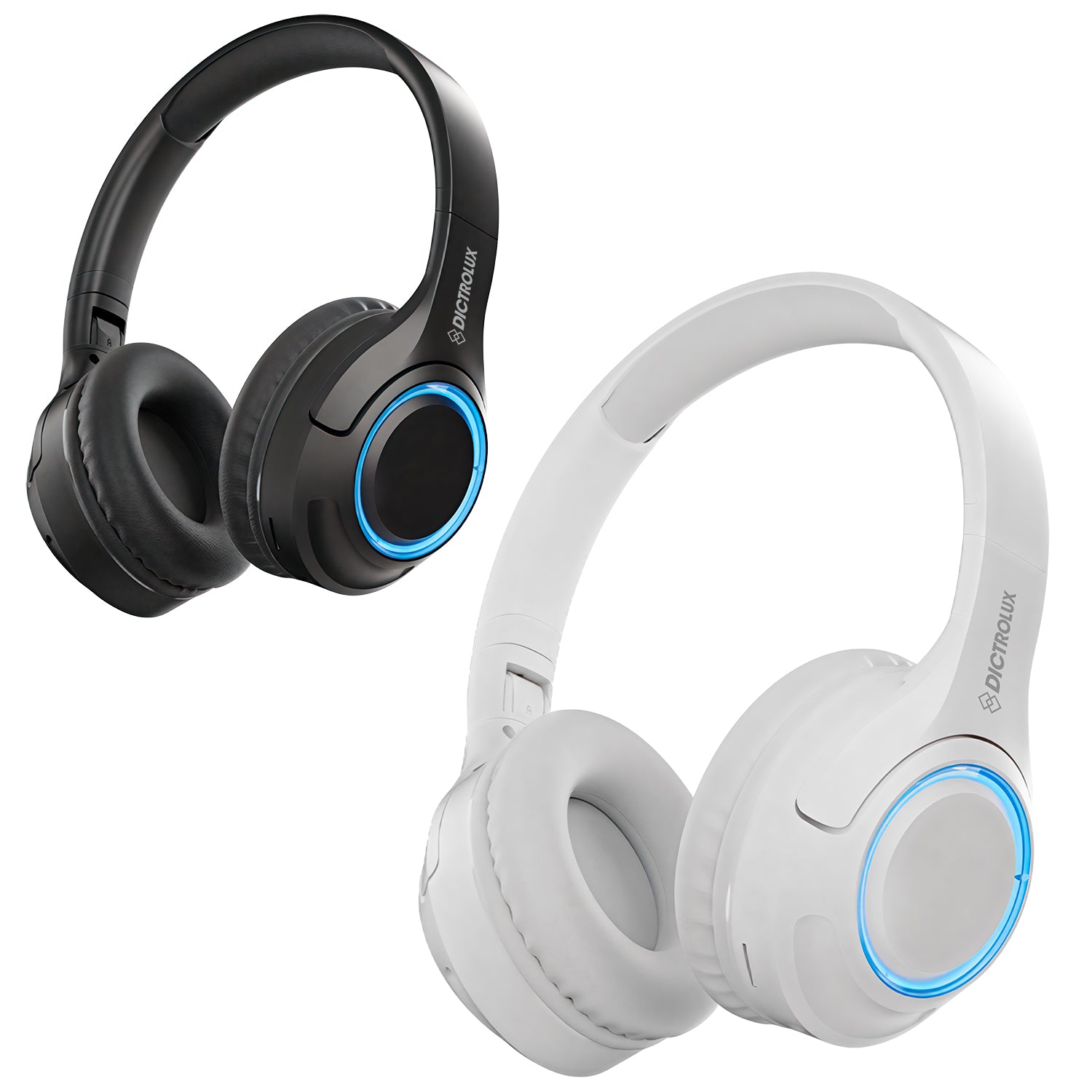 DICTROLUX - Cuffia Wireless Bluetooth Ricaricabile DLX216 con LED Multicolor