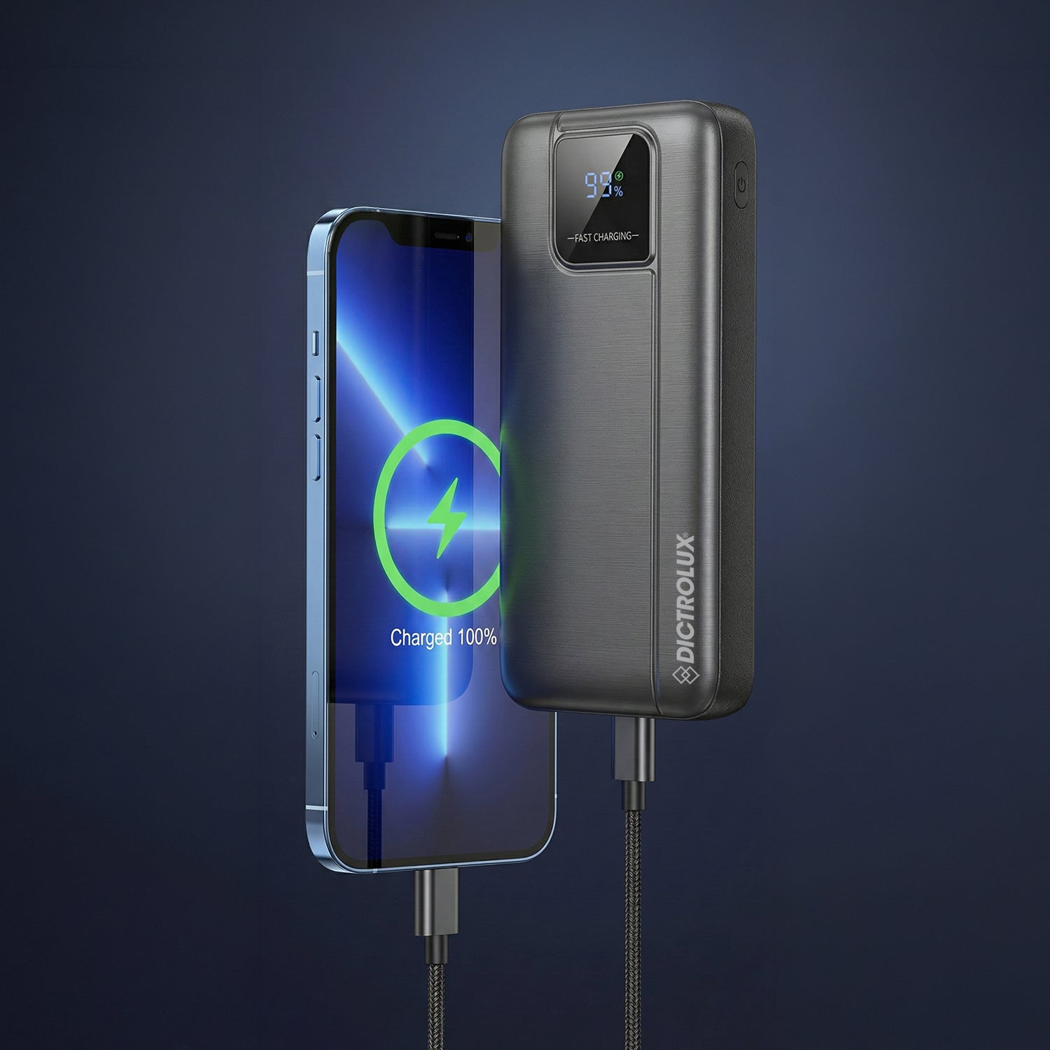 DICTROLUX - Power Bank DLX1685 20000 mAh Ricarica Rapida 22,5W con Display LED