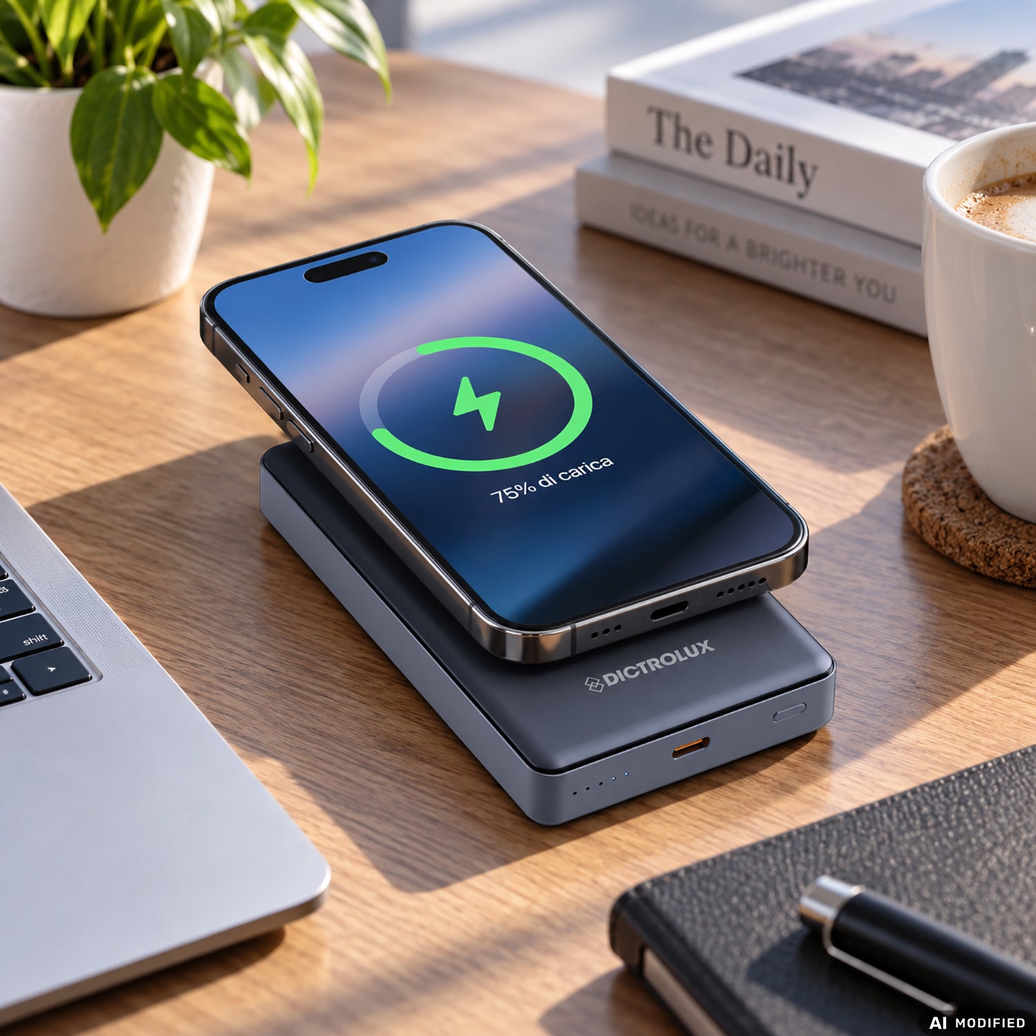 DICTROLUX - Power Bank Magnetico DLX1530 10.000 mAh 20W con Ricarica Wireless