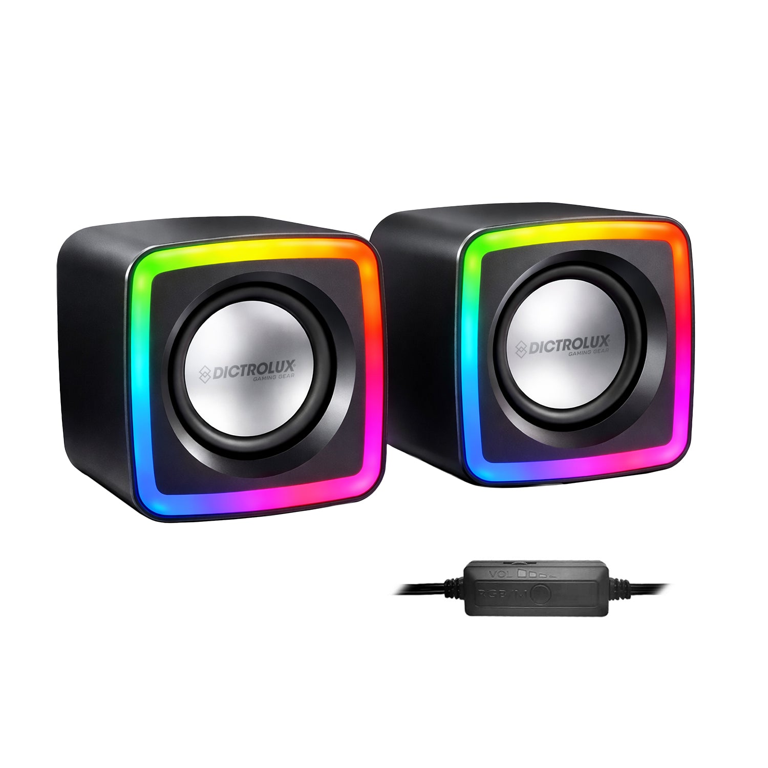 DICTROLUX - Set 2 Speaker Gaming DLXCS116 RGB LED USB 2.0