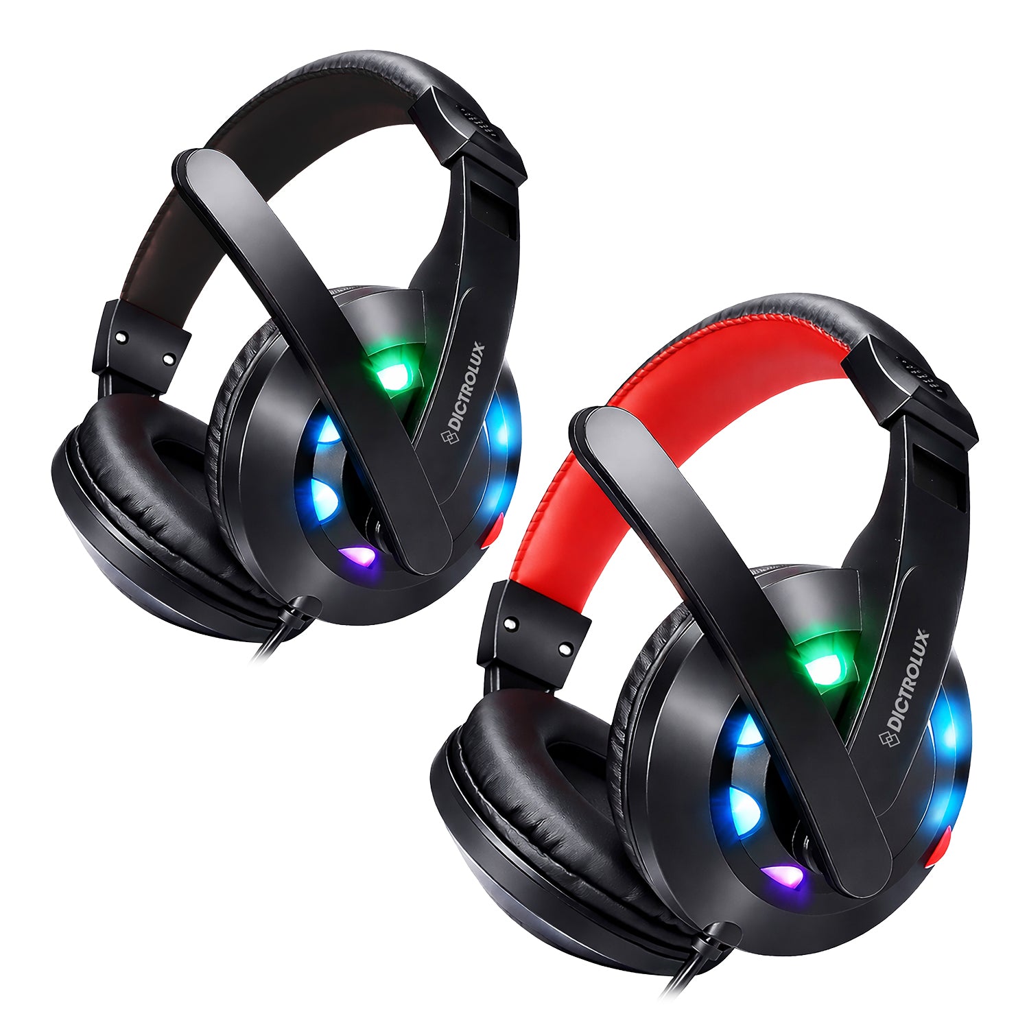 DICTROLUX - Cuffia Gaming DLXGH10 con Microfono e LED RGB