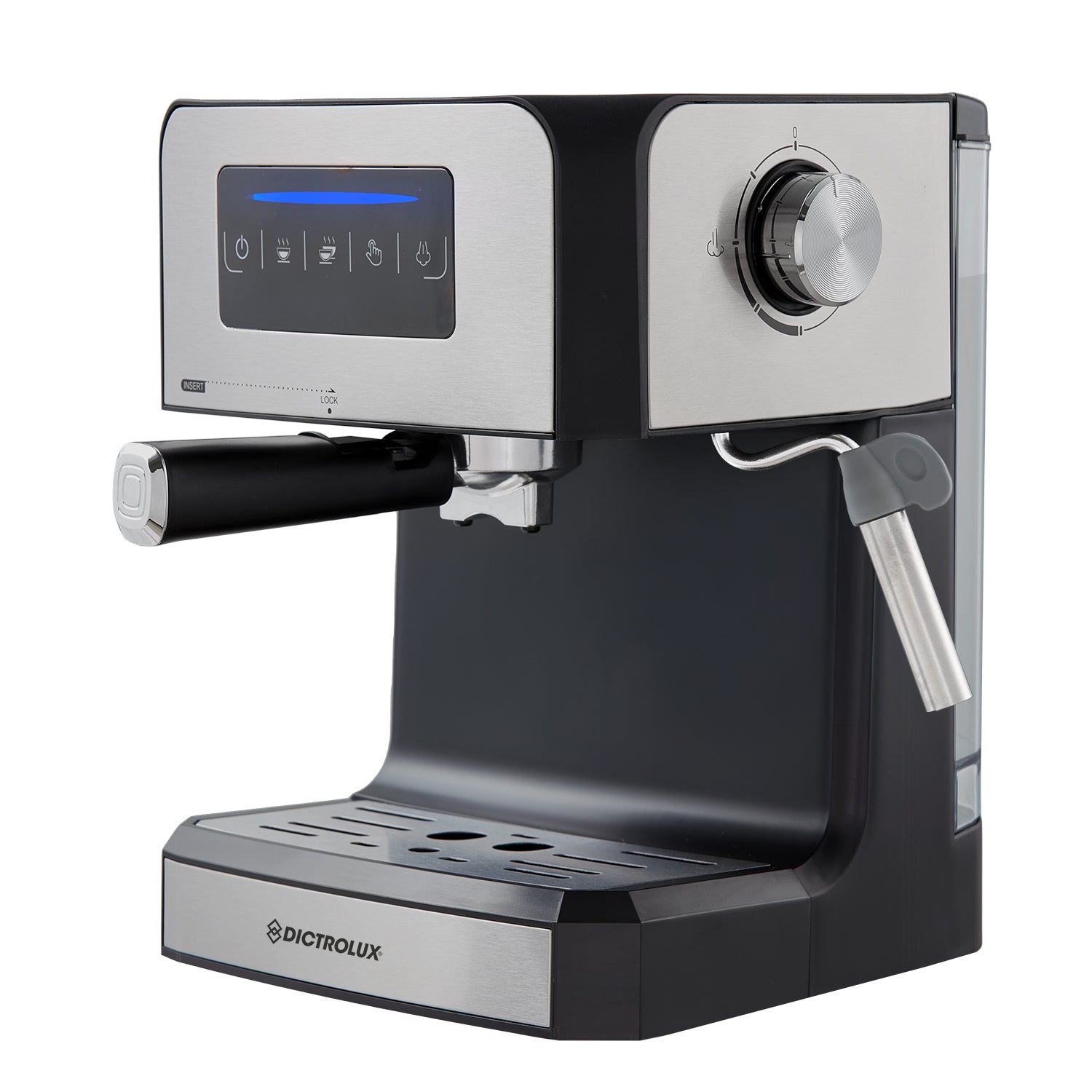 DICTROLUX - Macchina da caffè Digitale Corinzia Espresso 2 in 1 850 Watt - Compatibile con caffè macinato e cialde
