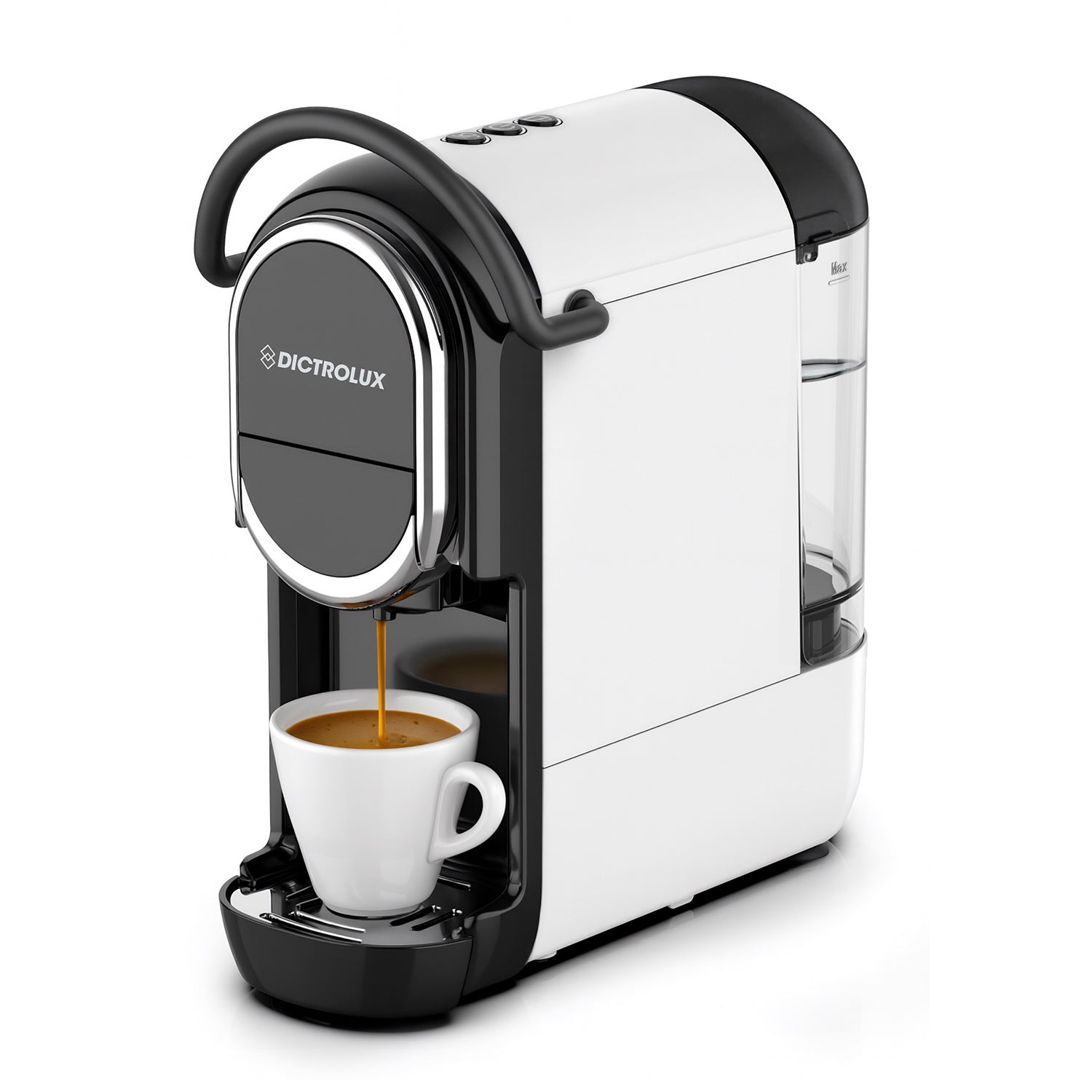DICTROLUX - Macchina da caffè 3 in 1 Jeanette White 1450 Watt - Compatibile con capsule Nespresso®, Dolce Gusto® e cialde ESE