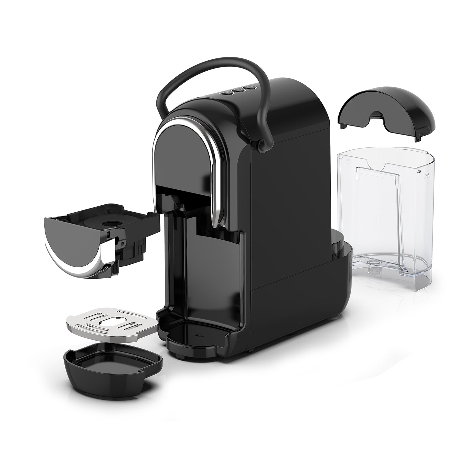 DICTROLUX - Macchina da caffè 3 in 1 Jeanette Black 1450 Watt - Compatibile con capsule Nespresso®, Dolce Gusto® e cialde ESE