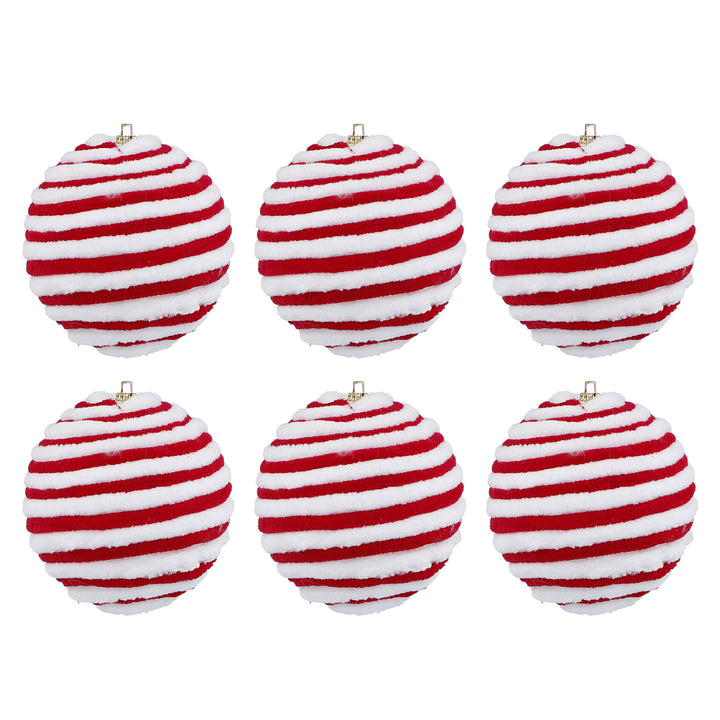 VESTIAMO CASA GRAN NATALE - Palle di Natale Rosse e Bianche diametro 8 cm - set 6 pezzi