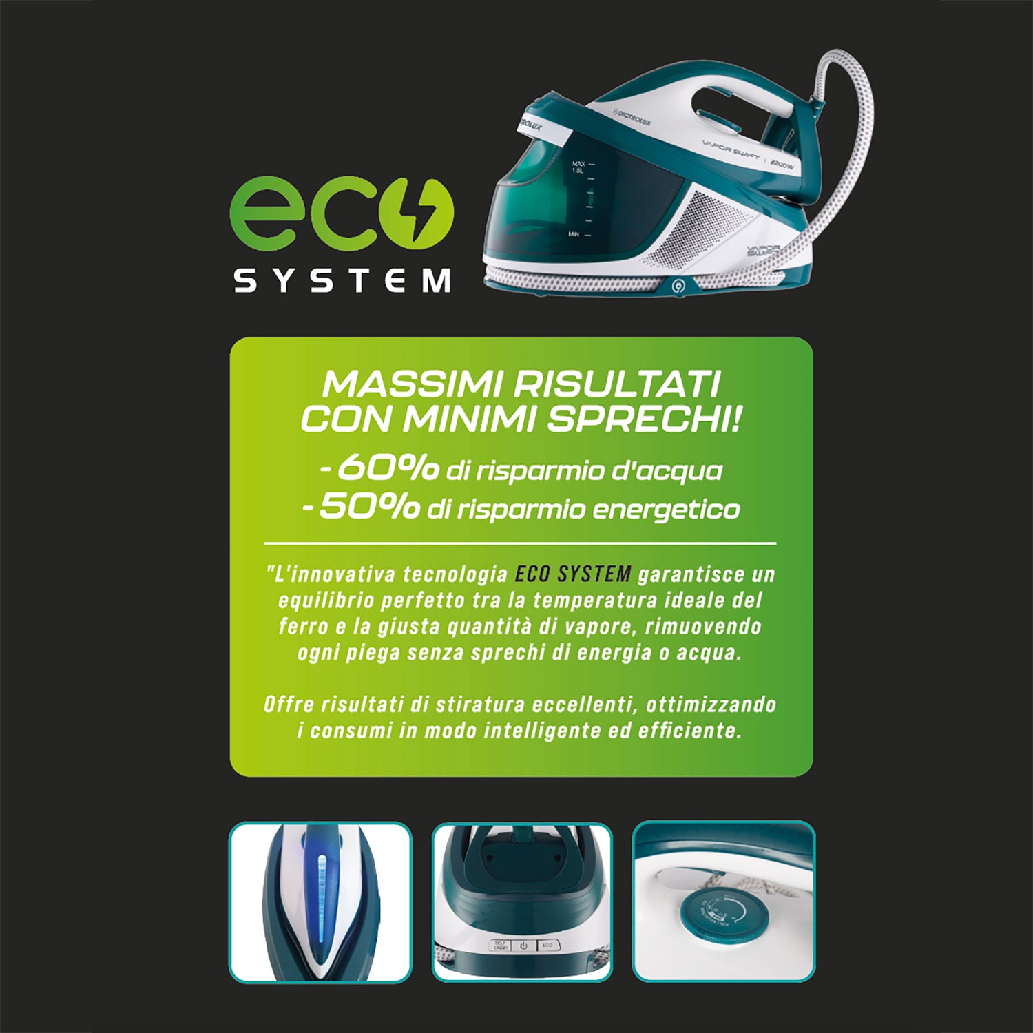 DICTROLUX - Ferro da Stiro con Caldaia Vapor Swift ECO 2200 Watt