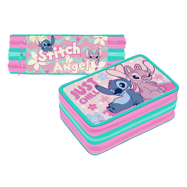 FUTURA - Astuccio 3 Zip Disney Stitch Girl Premium