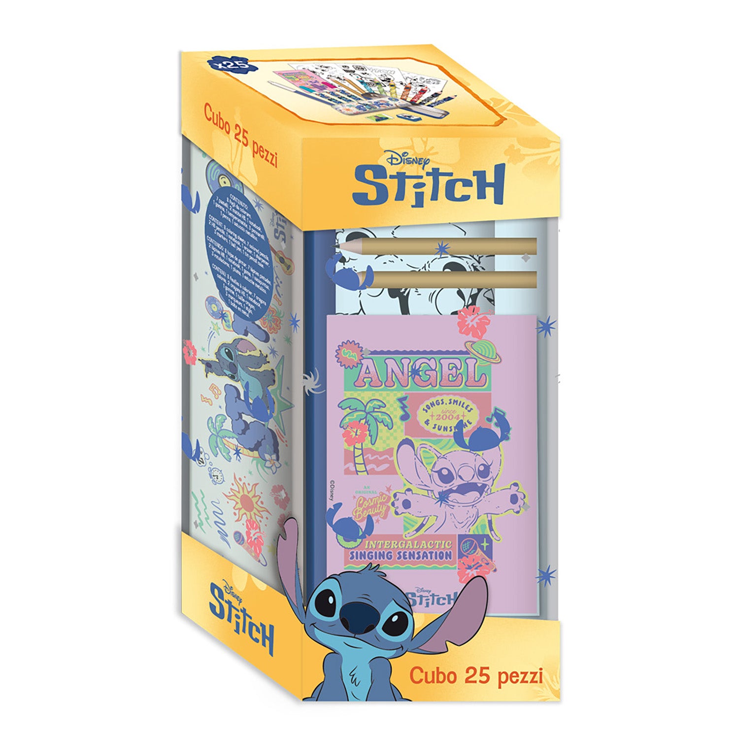 MC GROUP - Cubo Creativo Stitch 25 Pezzi - Set Disegno Bambini Disney
