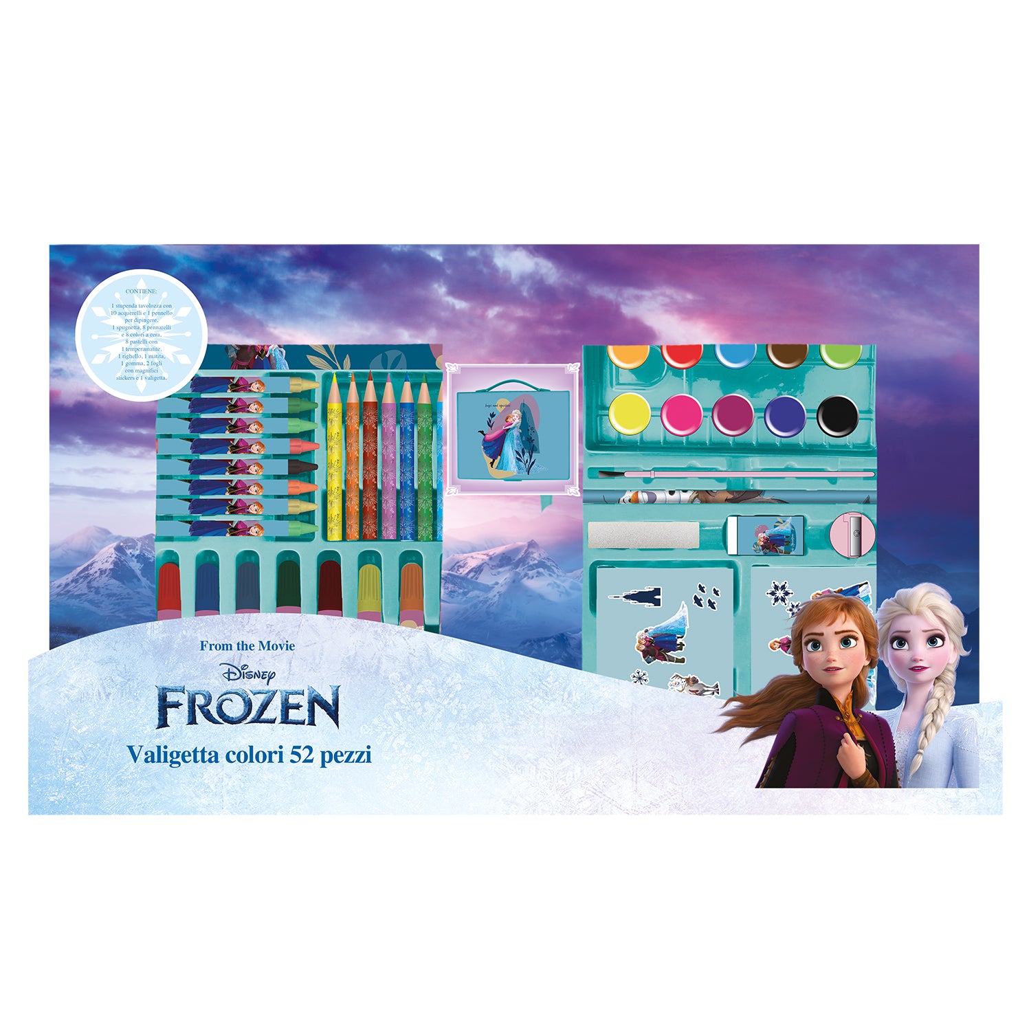 MC GROUP - Valigetta Colori Frozen Multicolor Creativo 52 Pezzi
