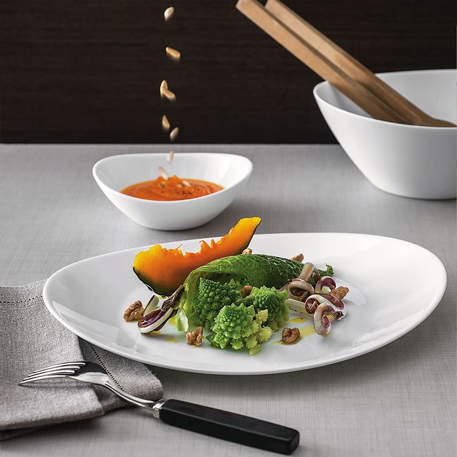 BORMIOLI - Servizio di piatti Prometeo in vetro opale 18 pezzi