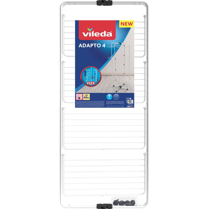 Vileda Modular 4 | Stendibiancheria a torre a 4 livelli | Snodo modulabile | Facile da spostare| Per interni ed esterni | Pieghevole Vileda Modular 4 | Stendibiancheria a torre a 4 livelli | Snodo modulabile | Facile da spostare| Per interni ed esterni | Pieghevole