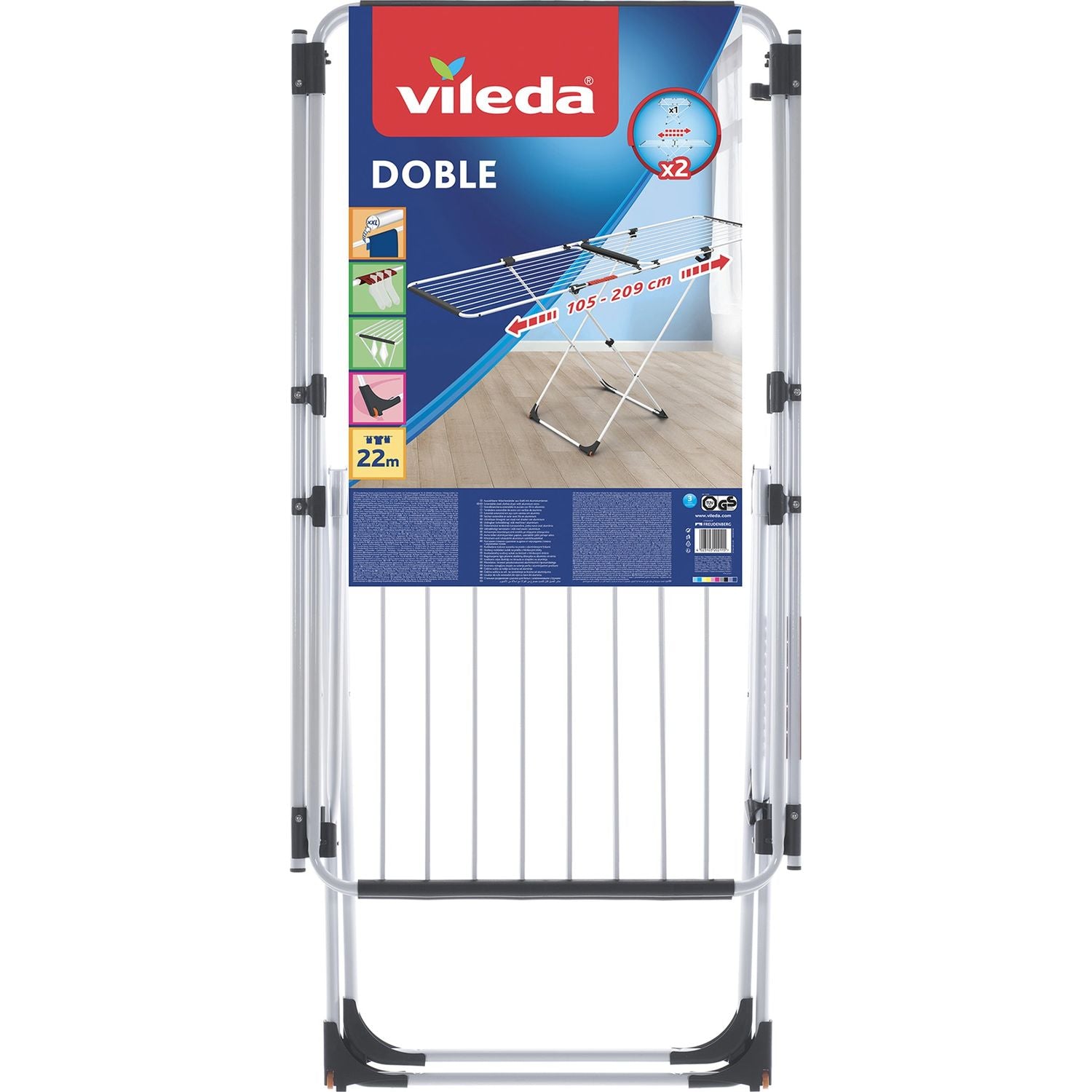 VILEDA - Stendibiancheria Doble - 22 metri di stenditura