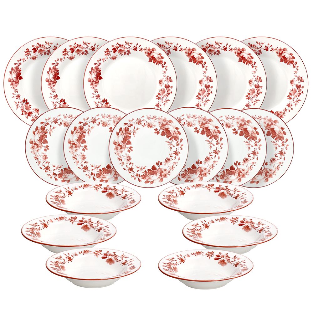 TOGNANA - Servizio di piatti Charlotte in Porcellana Linea Olimpia  - set 18 pezzi