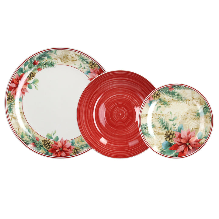 TOGNANA - Servizio di piatti Sinfonia in porcellana Multicolor Linea Madison  - set 18 pezzi