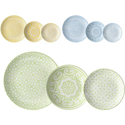 TOGNANA - Servizio di piatti Lipari Multicolor Linea Madison in porcellana - set 18 pezzi