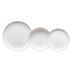 TOGNANA - Servizio di piatti Edge Filo Oro in porcellana Bianco Linea Edge  - set 12 pezzi