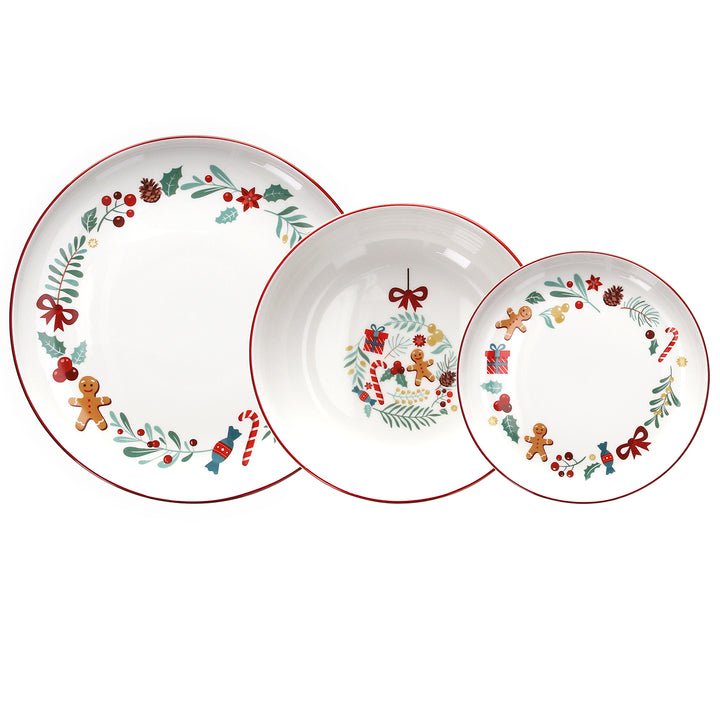 TOGNANA - Servizio di piatti Carol in porcellana Linea Edge  - set 12 pezzi