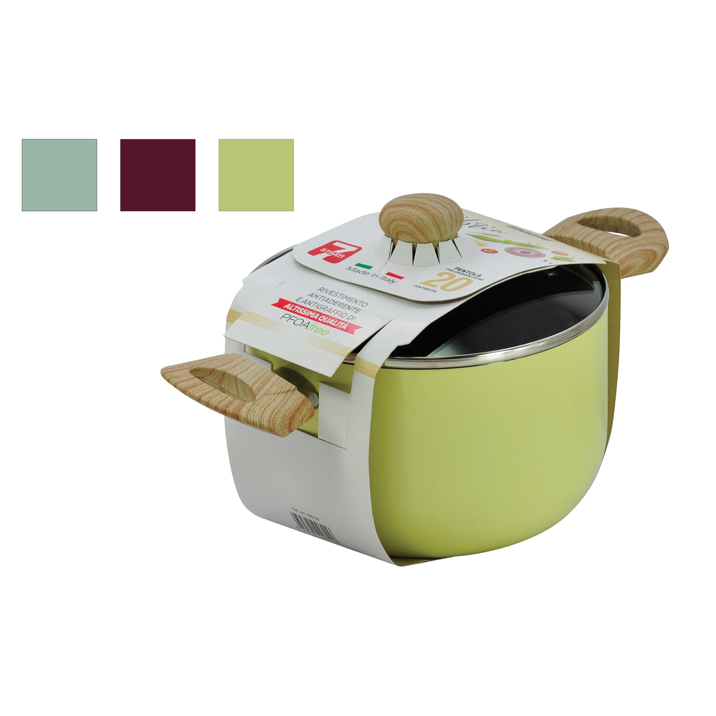 MAMÙ - Pentola Antiaderente con coperchio in vetro Linea Sobria diametro 20 cm