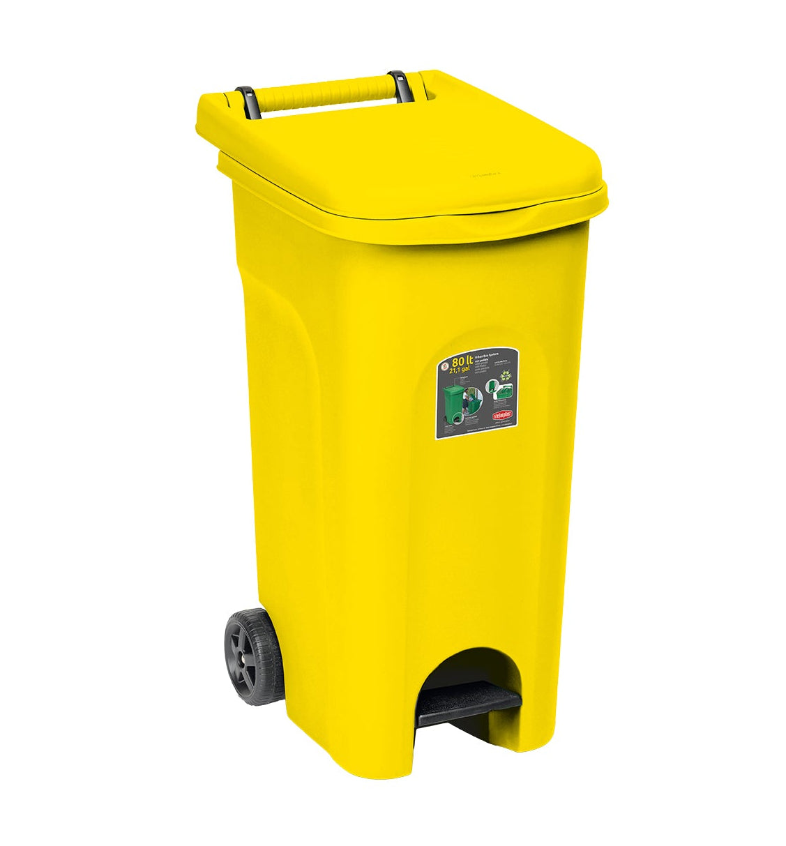 STEFANPLAST - Pattumiera a Pedale Linea Urban Eco System Giallo 80 Litri