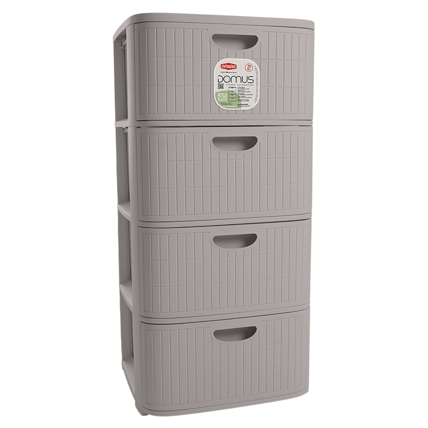 STEFANPLAST - Cassettiera 4 cassetti Grigia Linea Domus - h80x40x40 cm