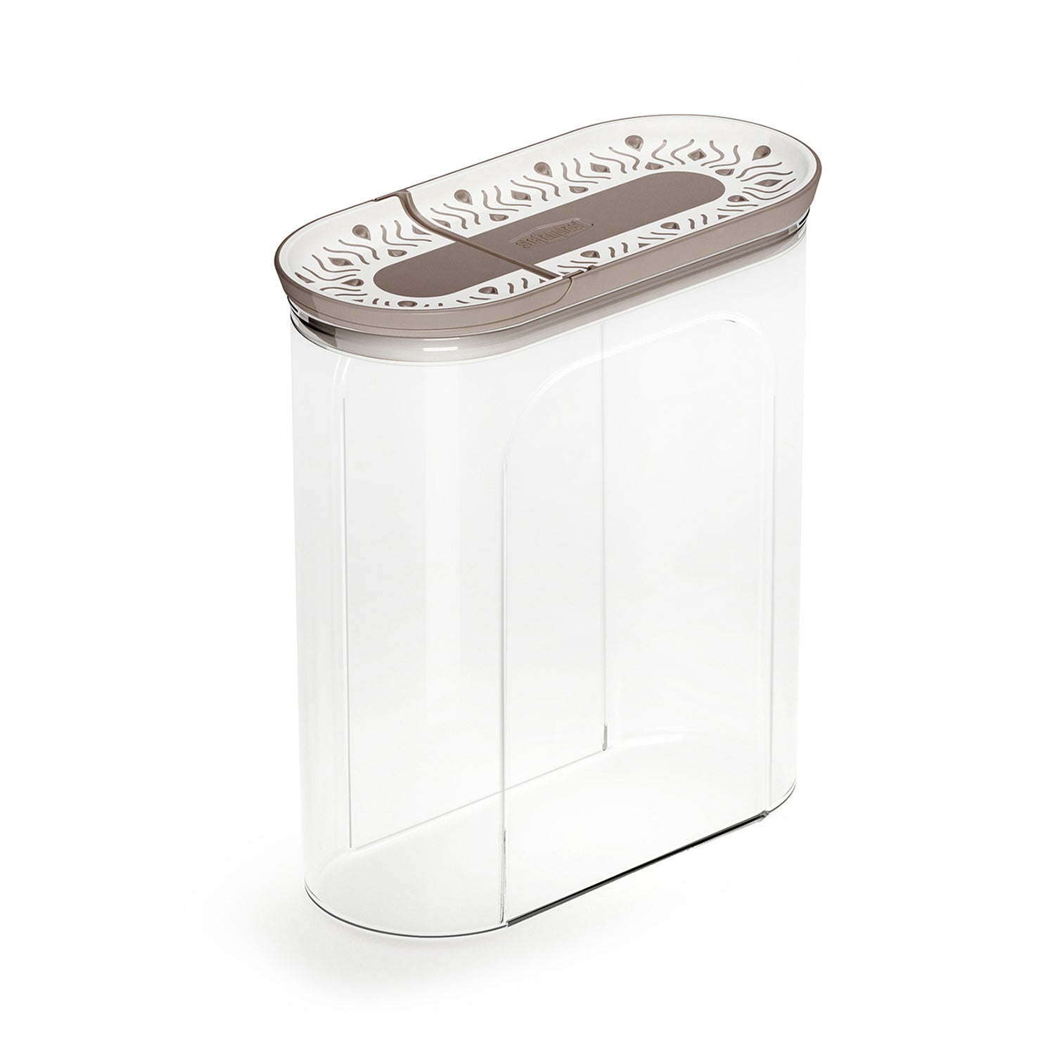 STEFANPLAST - Barattolo Portacereali Bianco e Tortora Linea Tosca 2 Litri