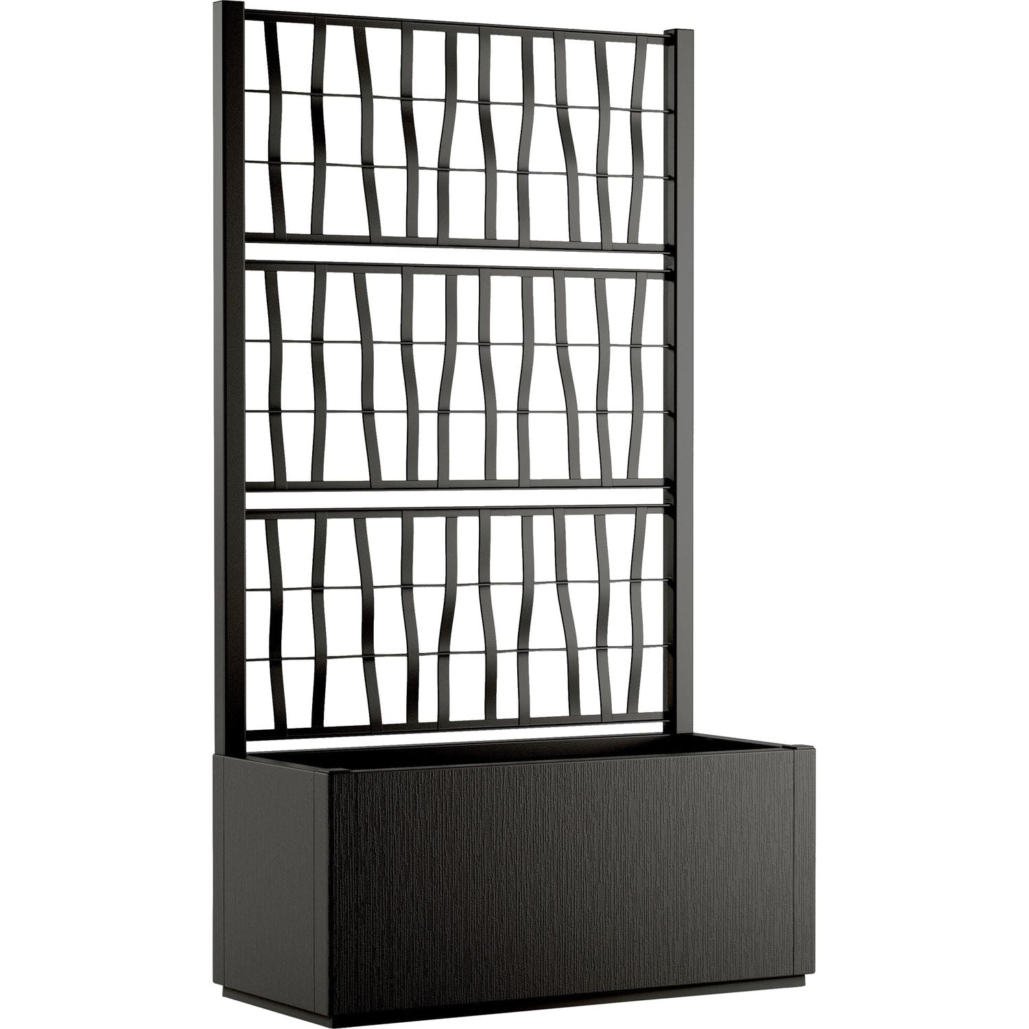 STEFANPLAST - Fioriera Rettangolare con spalliera Linea Ethica Grafite - h140x80x36 cm