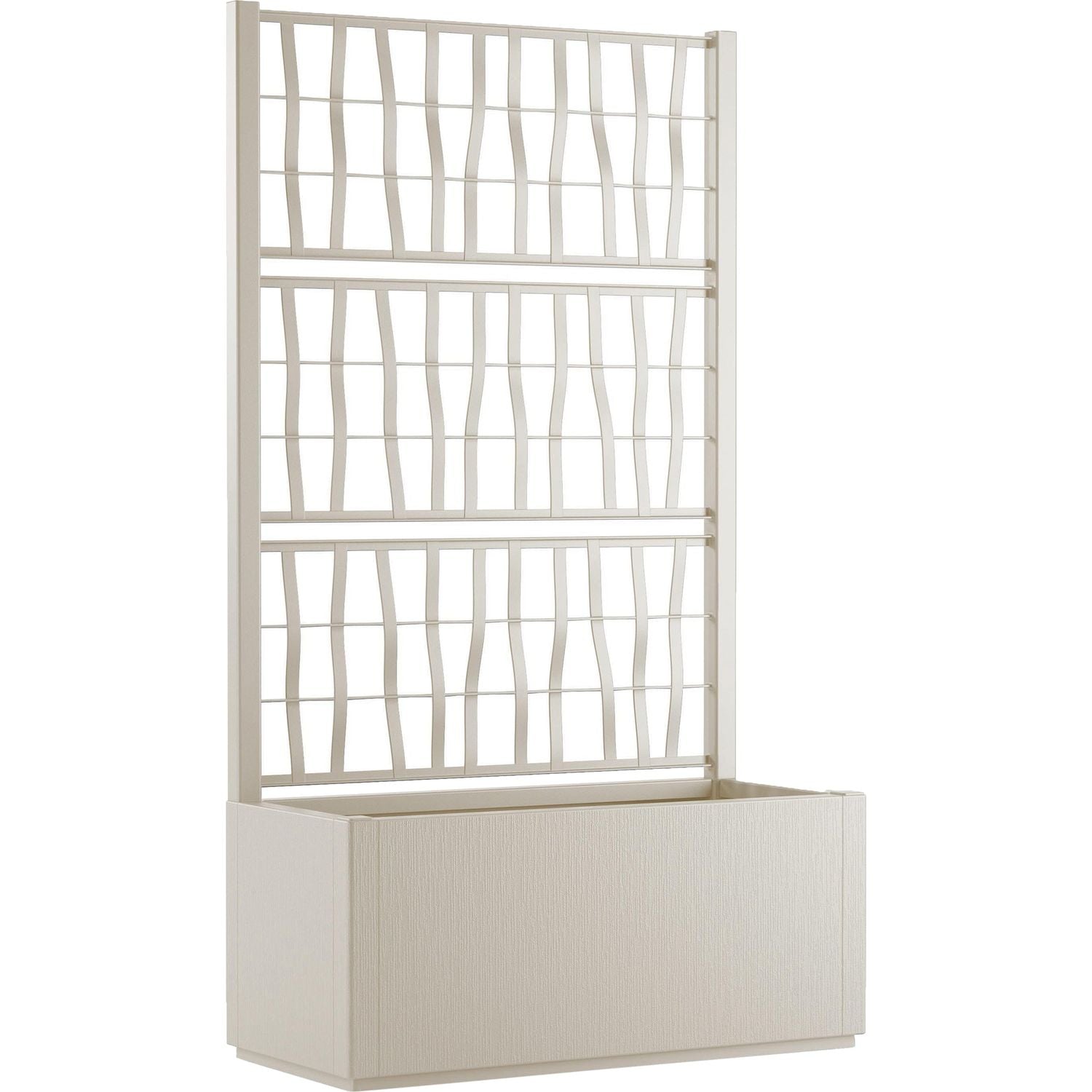 STEFANPLAST - Fioriera Rettangolare con spalliera Linea Ethica Gesso - h140x80x36 cm