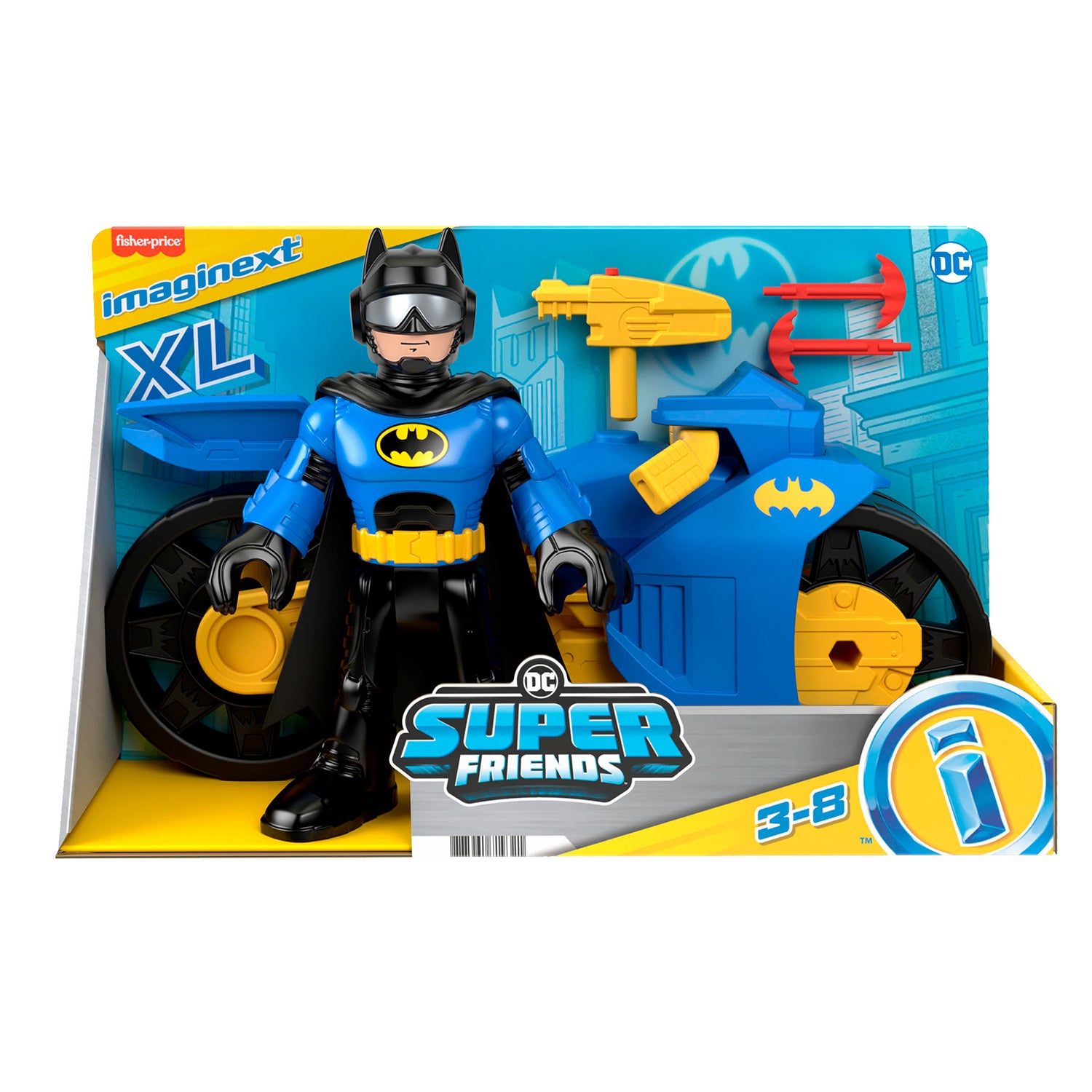 FISHER PRICE - Imaginext DC Super Friends Batcyle XL & Batman