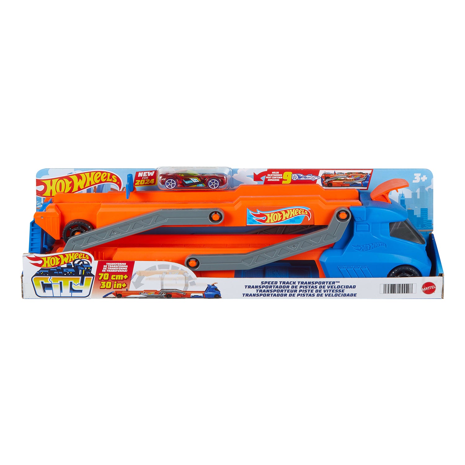 MATTEL - Hot Wheels City Speed Track Transporter Camion Pista con Lanciatore