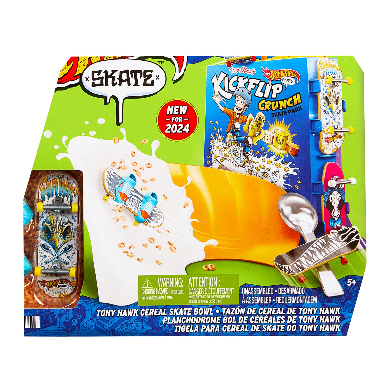 MATTEL - Hot Wheels Tony Hawk Skate Cereal Bowl Set con Fingerboard