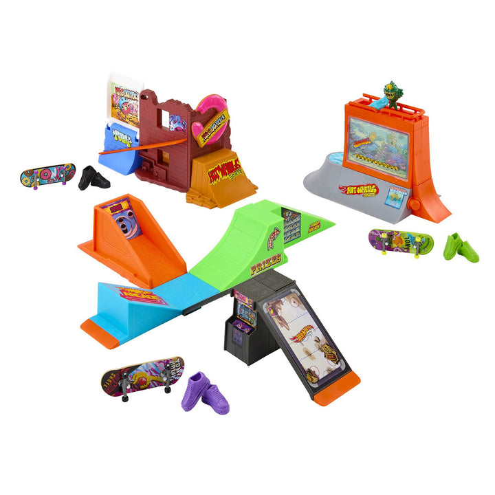 MATTEL - Hot Wheels Skate Arcade Skatepark Set - Con Fingerboard Firmato Tony Hawk + Scarpine