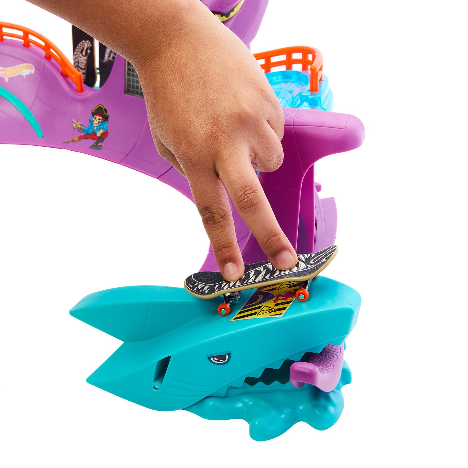 MATTEL - Hot Wheels Skate Octopark Set - Fingerboard con Rampe e Squalo