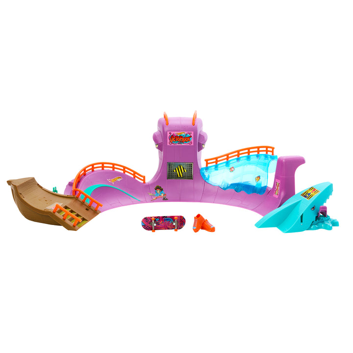 MATTEL - Hot Wheels Skate Octopark Set - Fingerboard con Rampe e Squalo